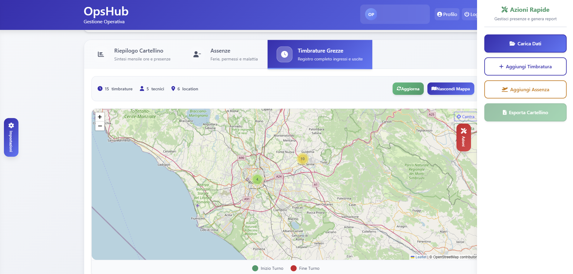 Dashboard OpsHub